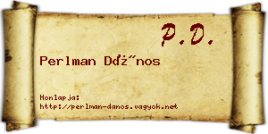 Perlman Dános névjegykártya